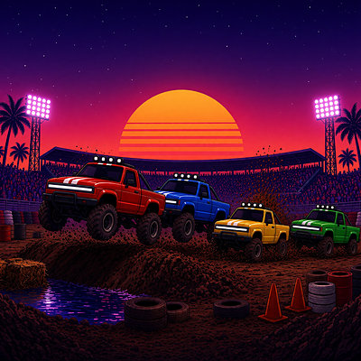 Retro Offroad key art, square